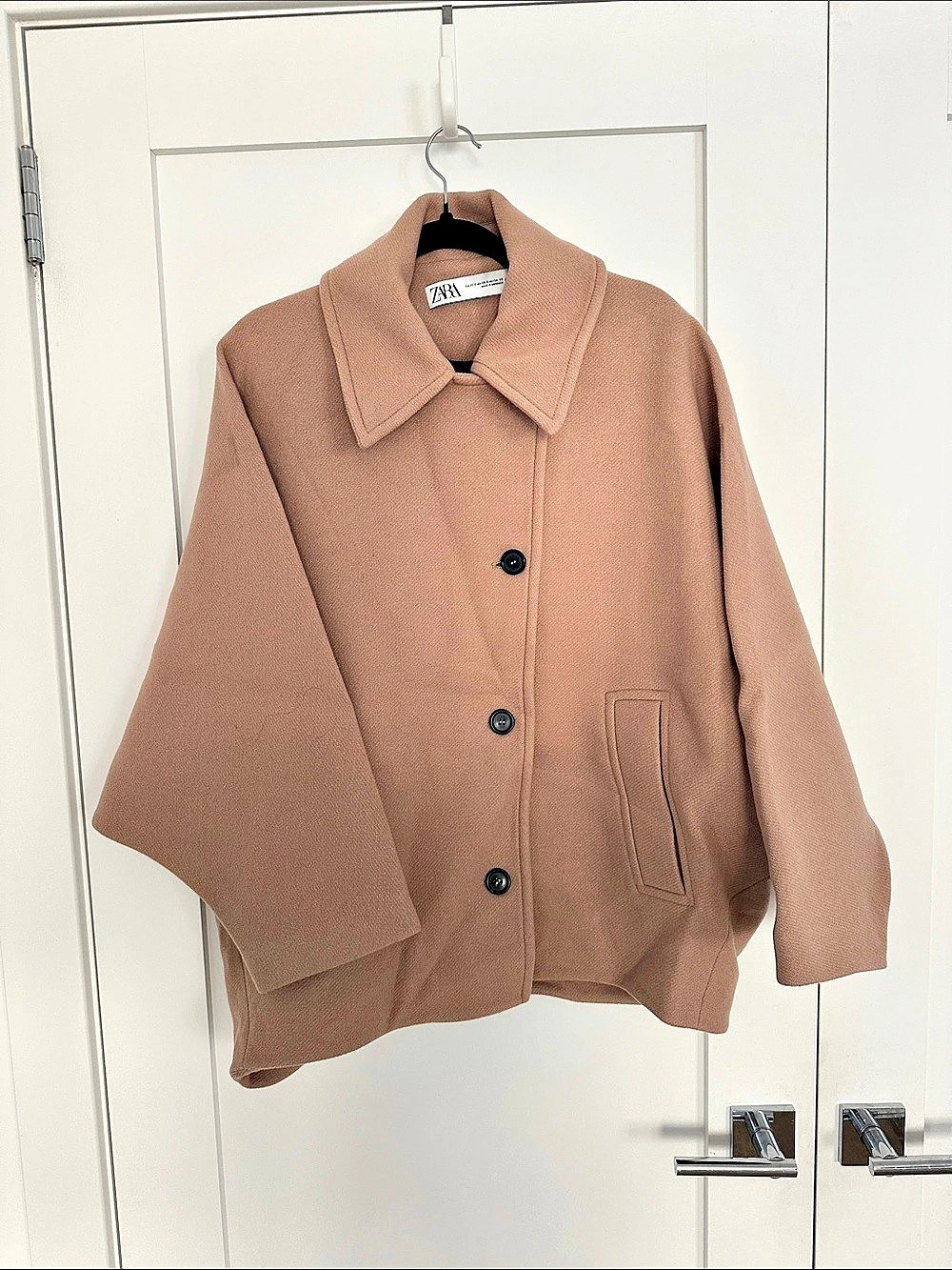 Zara Textured Cape Coat in Brown XS-S Like New
